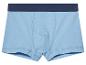 Blauwe boxershorts, donkerblauwe contrasterende band.