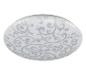 Ronde witte plafondlamp met grijs bloemenpatroon