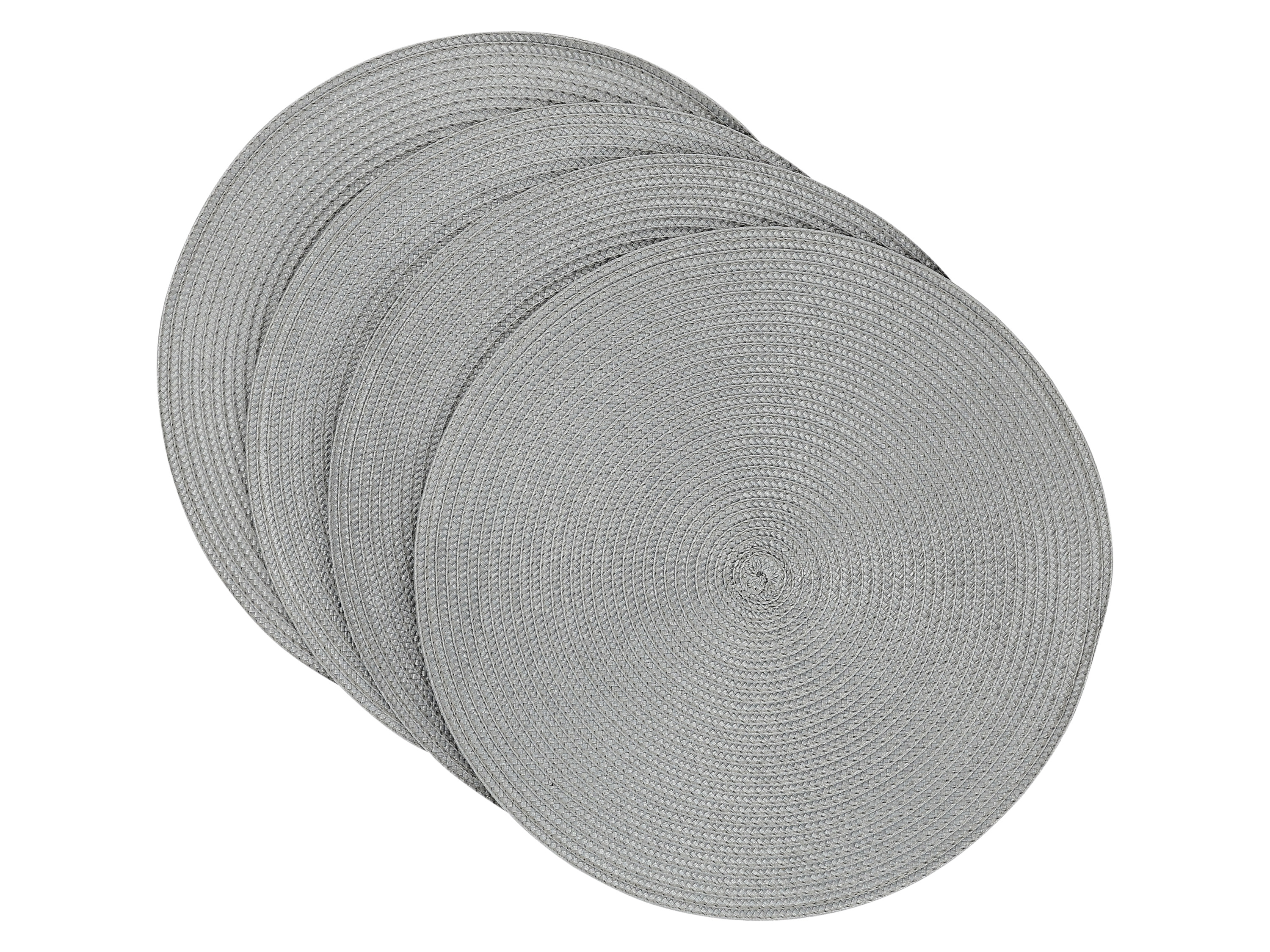 LIVARNO Set van 4 placemats 38 cm (Grijs)