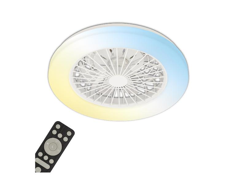 Plafondventilator met licht en afstandsbediening.