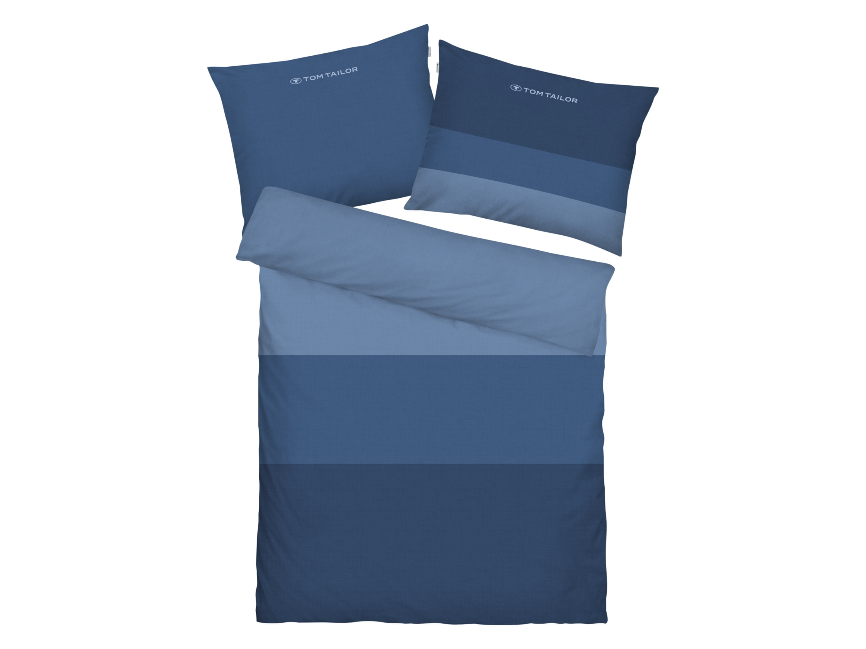 TOM TAILOR Flanellen dekbedovertrek, 140 x 200 cm (Blauw)