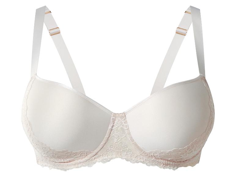 Beige beha met kanten details en verstelbare bandjes.