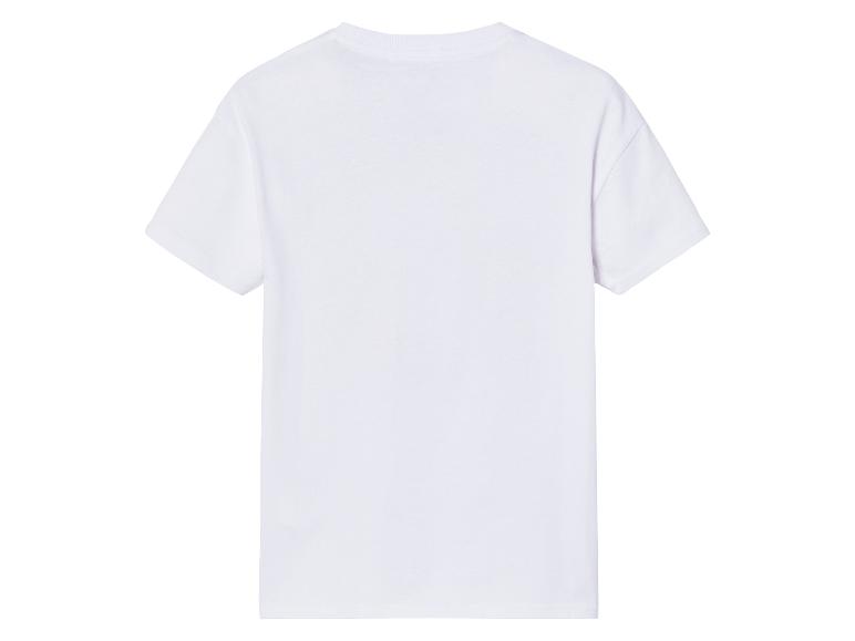 Wit T-shirt met korte mouwen, achterkant.