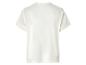 Wit T-shirt met korte mouwen en ronde hals, achterkant.