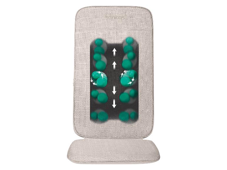 Beige massagestoelhoes met bewegende massagekoppen