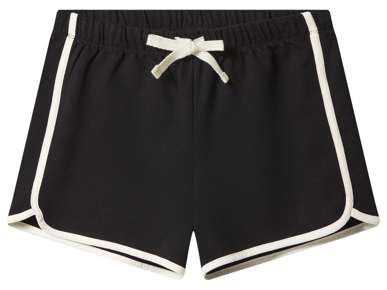 Zwarte shorts met witte bies en trekkoord in de taille