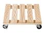 Houten plantenroller met wieltjes en remmen