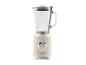 Crèmekleurige SILVERCREST blender met chromen details en glazen kan.