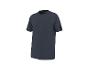 Donkerblauw T-shirt met korte mouwen en ronde hals.