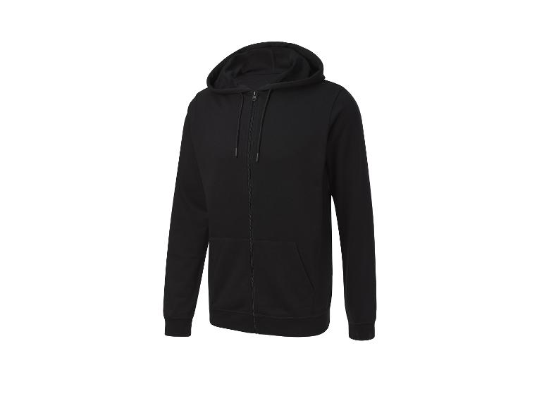 Een zwarte hoodie met rits.