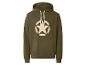 Khaki herenhoodie met sterprint