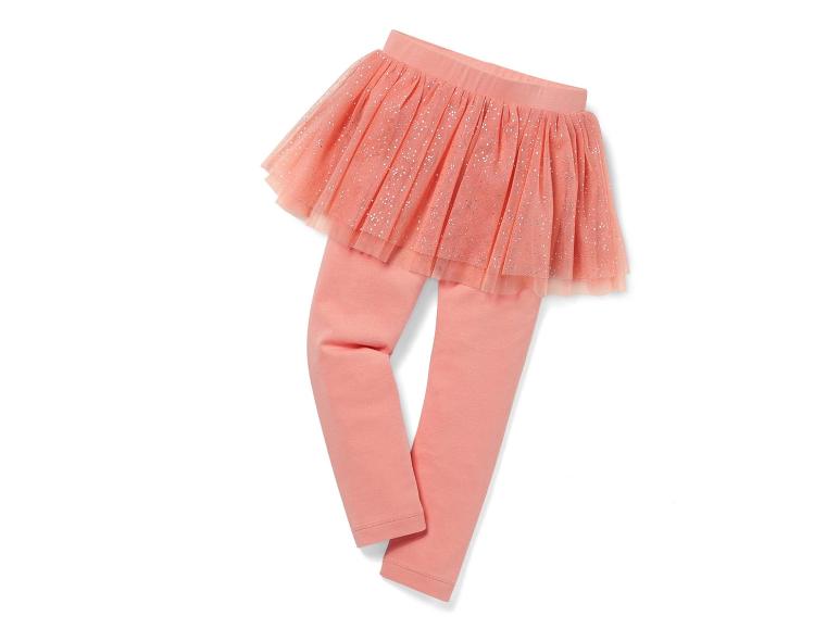 Roze leggings met een glittery tule rokje.