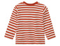 Een rood-wit gestreept longsleeve shirt voor baby's.
