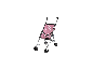 BAYER DESIGN roze poppenbuggy met sterrenpatroon.