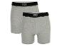 Twee paar grijze Mexx boxershorts met zwarte tailleband.