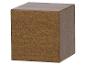 Bruin rechthoekig blok met een gestructureerd oppervlak.