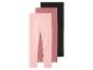 Set van 3 meisjesleggings: roze met stippen, oudroze en zwart.
