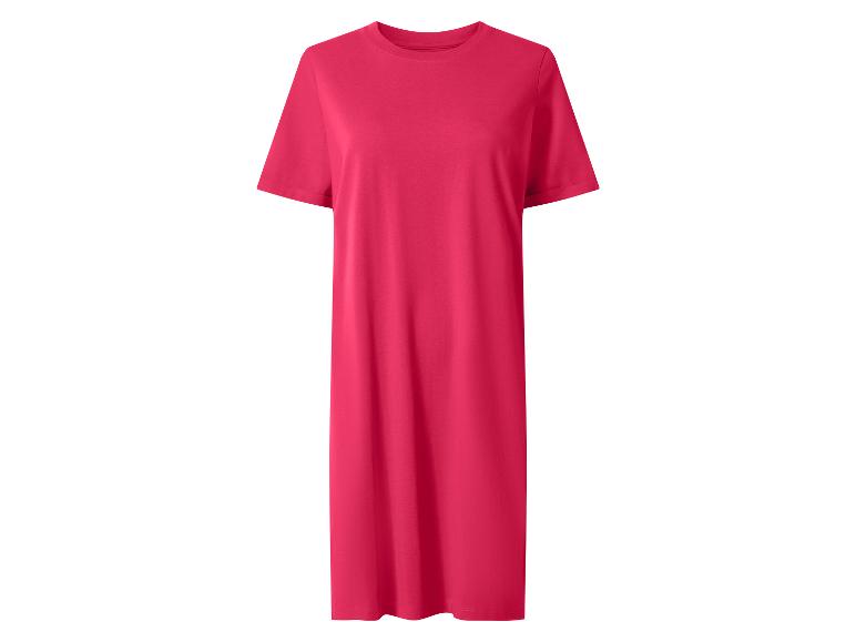 Fuchsia korte mouwen maxi-jurk.