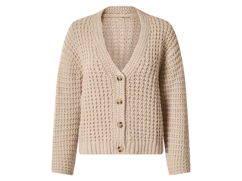 Beige gebreid vest met knopen
