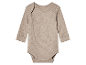 Beige geribbelde babybody.