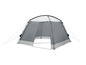 Een grijze Easy Camp partytent met een witte top.