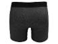Donkergrijze herenboxershort met patroon en zwarte tailleband, achteraanzicht.