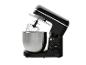Zwarte SilverCrest keukenmachine met metalen kom.