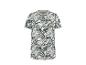 T-shirtjurk met tropische blad- en bloemenprint in groene en beige tinten.