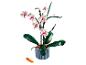 LEGO orchidee in pot met witte en roze bloemen en groene bladeren.