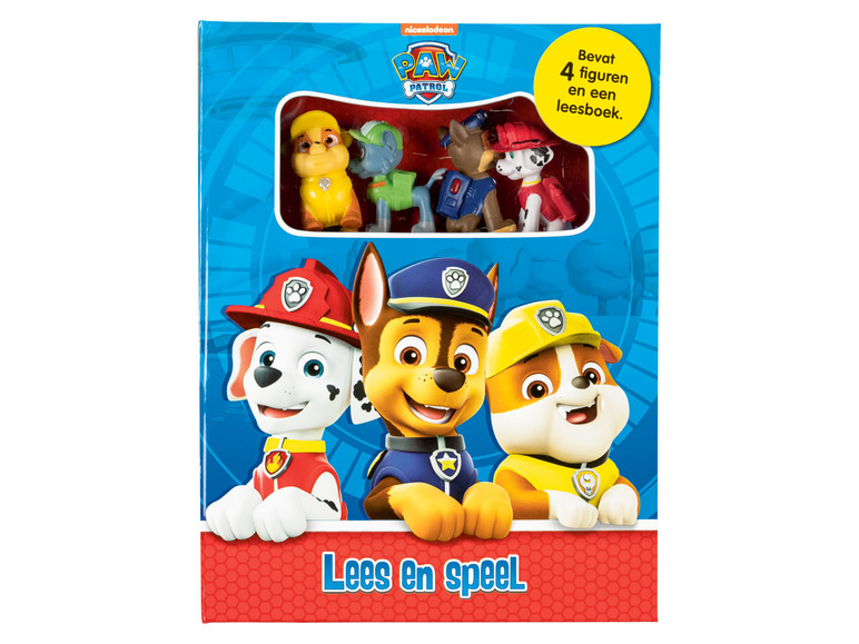 Paw Patrol leesboek met 4 figuren.