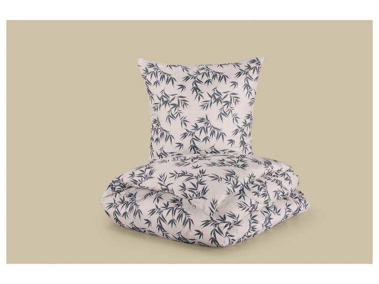 Dekbedovertrekset met bamboebladpatroon op een lichte achtergrond
