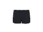 Zwarte boxershort met witte elastische tailleband, achteraanzicht.