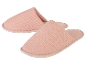 Roze badslippers van wafelkatoen.