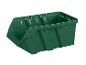 Groene kunststof opbergbak met open voorkant en sleuven voor verdelers