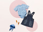 Babykleding met schelpenprint, denim overall en zeedieren.