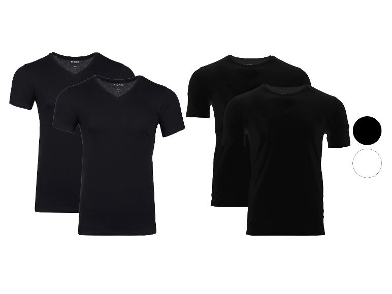 Vier zwarte T-shirts, waaronder twee met V-hals van Mexx.