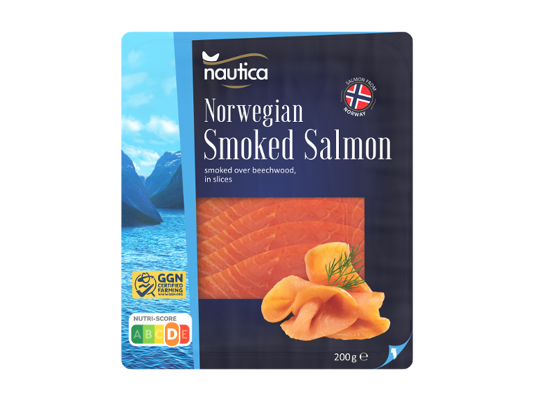 Nautica Noorse gerookte zalm in plakjes, 200 g