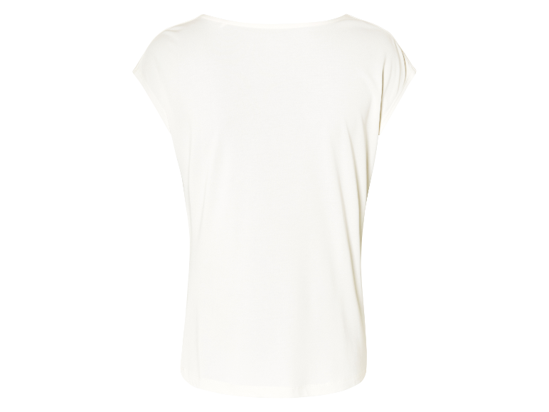 Een wit, kort mouwloos topje, achterkant.