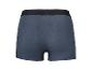Donkerblauwe boxershort met zwarte elastische tailleband, achteraanzicht