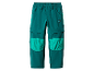 Kinderbroek met afritsbare pijpen, teal en lichtgroen, van een onbekend merk.