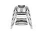 Wit-zwart gestreept T-shirt met lange mouwen en ronde hals