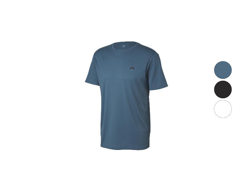 Heren sport T-shirt met korte mouwen in blauw, met logo op de borst.