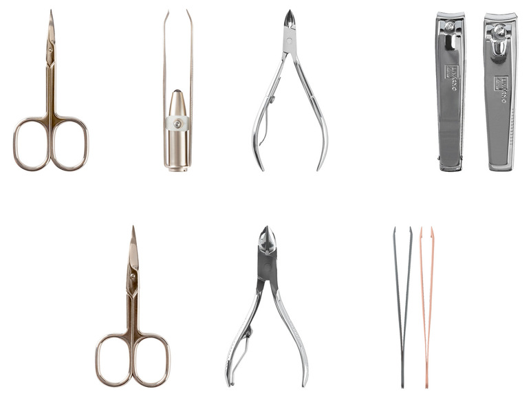 Nagelknippers, pincetten, nagelscharen en een nagelvijl van Livarno.