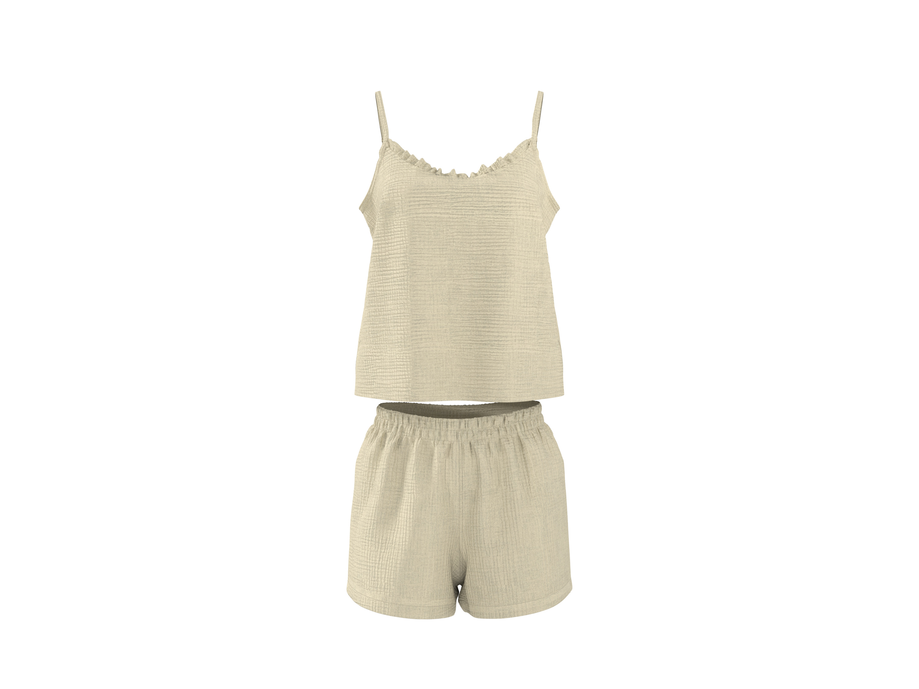 ESMARA Mousseline dames shortama (Geel, L (44/46))
