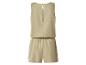 Beige dames jumpsuit met korte broek en rugopening