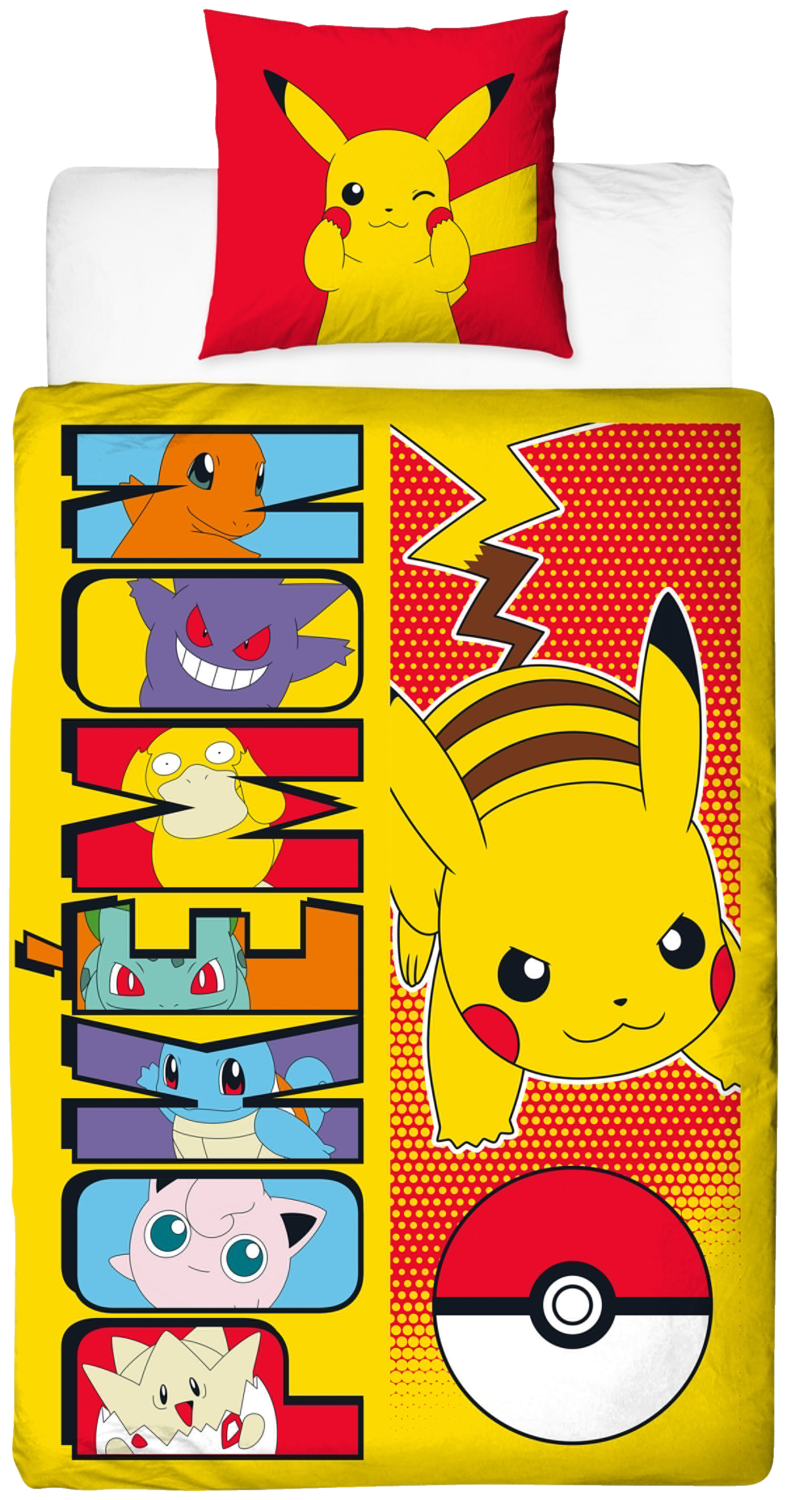 Kinder dekbedovertrek Pokémon, 140 x 200 cm (Geel)