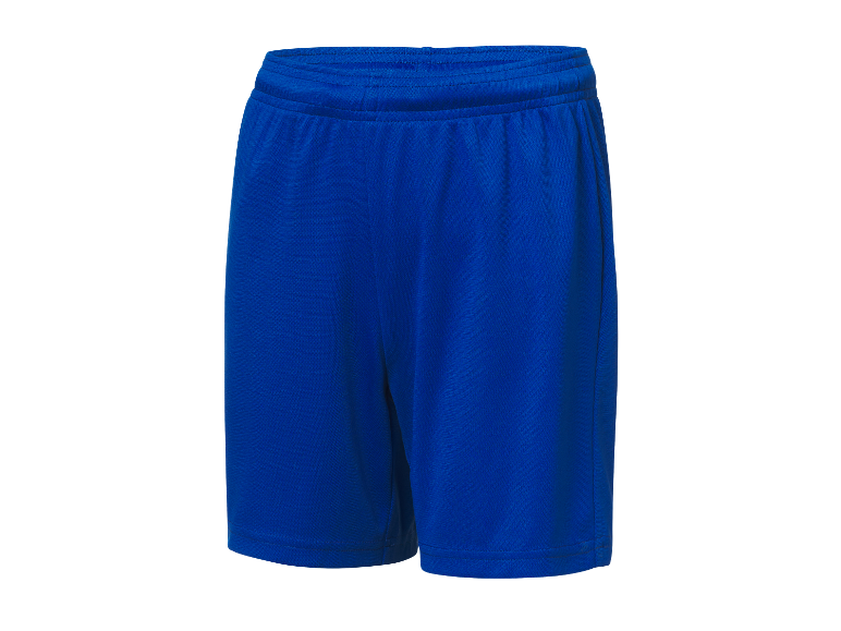 Blauwe sport shorts.