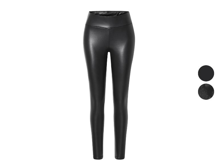 Zwarte leren leggings met hoge taille.