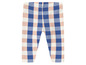 Blauwe en roze geruite leggings voor baby's.