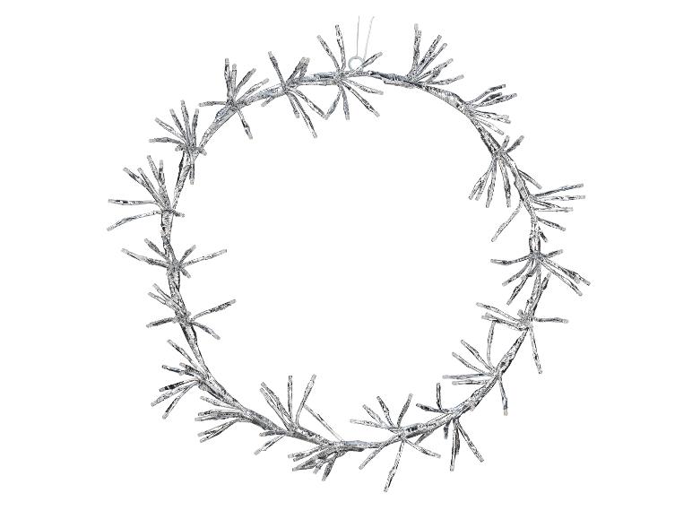 Zilveren lichtkrans met een stekelig uiterlijk op een witte achtergrond